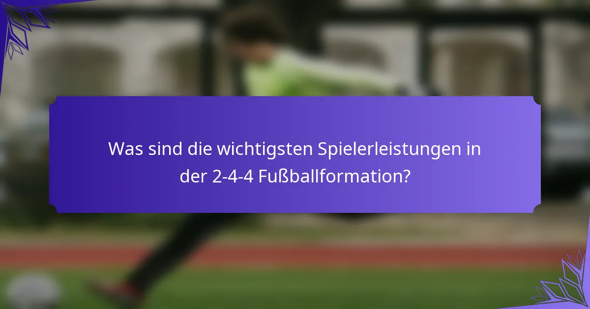 Was sind die wichtigsten Spielerleistungen in der 2-4-4 Fußballformation?